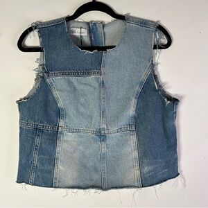 Zara Patchwork Denim Top